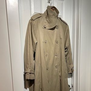 Khaki Raincoat with Removable Wool Lining